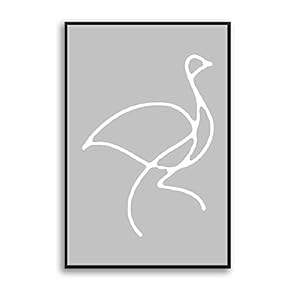 Framed Canvas Home Artwork Decoration Simple Stick Figure Canvas Wall Art for Living Room, Bedroom - 16x24 inches
