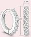 Women Jewelry 925 Round Hoop Earrings Diamond Rhinestones Sterling Silver Earrings Studs Set