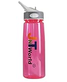 jntworld Sports Water Bottle, 800mL BPA Free Water Bottle with Straw and Handle for Kids/Adult Gym/Outdoors/Indoors, Pink