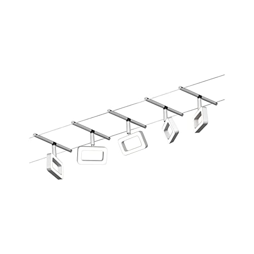 Paulmann 94481 LED Rope System Frame Basic Set 5 x 400 lm Including 5 x 4.8 W Warm White Matte Chrome Plastic Metal Lighting System 3000 K