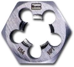 High Carbon Steel Hexagon Taper Pipe 1 Across Flat Die 1/8-27 NPT by Hanson