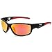 MAXJULI Polarized Sports Sunglasses for Men Women Tr90 Frame for Running Fishing Baseball Driving (Black/Red)