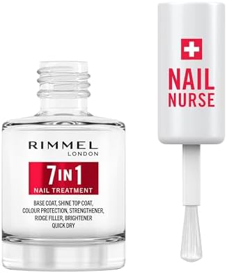 London Soin des ongles - Base & Top Coat 7 en 1 polyvalents, sèche rapidement, fini lisse, protège les ongles, scelle la couleur, formule vegan 12 ml