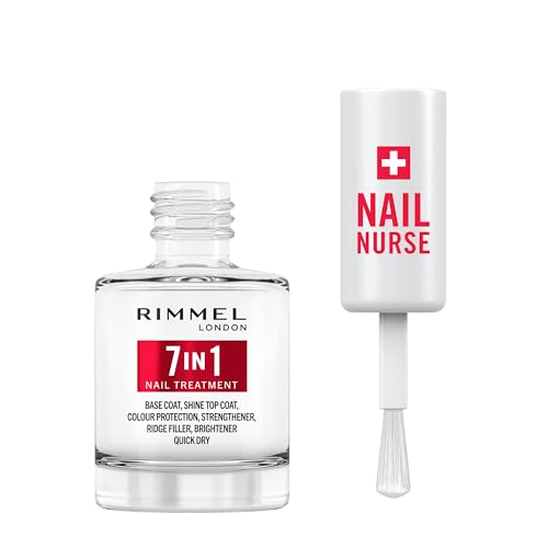 London Soin des ongles - Base & Top Coat 7 en 1 polyvalents, sèche rapidement, fini lisse, protège les ongles, scelle la couleur, formule vegan 12 ml