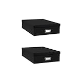Pioneer Jumbo Scrapbook Storage Box, Black, 14.75 Inch x 13 Inch x 3.75 Inch (Two Pack)