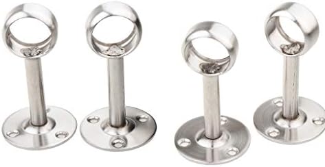 Flameer Set Of 4 Silver Curtain Rod Ceiling Mount Bracket Fit For
