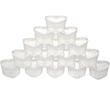 BBTO 24 Pack Heart-Shaped Slime Containers Clear Plastic Storage Containers for Soft Clay, Foam Ball Storage Containers with Lids for 20 g Slime (45 ml)