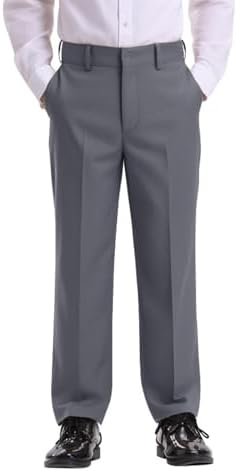 youth grey dress pants Gunia Grey Dress Pants For Kids Girls Solid Color Elastic Waist Flare Leg Trousers Casual Breathable Youth Kids School Casual Uniform Pants Size 11-12