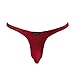 COSOMALL Men's Sexy Thongs Low Rise Underwear Ice Silk Briefs (L, Red)