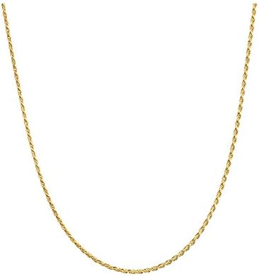 Rope Chain 1mm 14k Gold Necklace Women Men Jewelry Strong Solid Clasp Gift with Lobster Plated Clasp 18inch -28inch