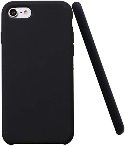 Soft Liquid Silicone iPhone 8 Plus Cover Case Inner Soft Microfiber Cloth Lining Cushion for iPhone 7 Plus/for iPhone 8 Plus (Black)