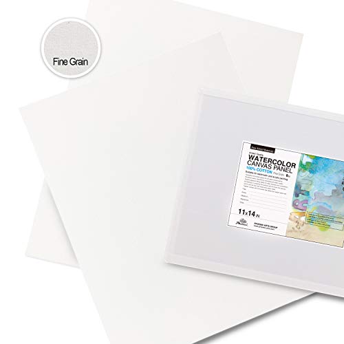PHOENIX Watercolor Canvas Panels 11x14 Inch, 6 Pack 8 Oz Triple