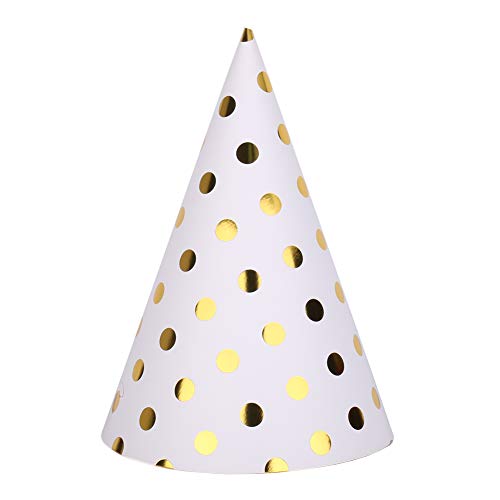 Happy Birthday Party Hats For Kids Birthday Hat Assortment Silver Gold Spot, 12 Pack