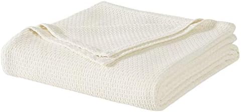 HomvareBedding Premium Cotton Blanket King Ivory - Soft Breathable Thermal Blanket - Ideal for Layering Any Bed