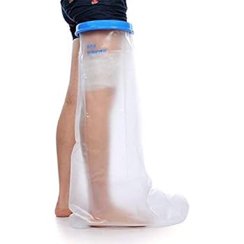 Adult Leg cast Protector for Shower, Waterproof Shower Bandage and Cast Cover Full Leg Watertight Protection to Broken Leg, Knee, Foot, Ankle Wound, Burns 100% Reusable (Full Leg 43.5