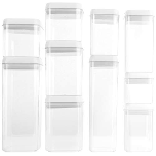 Homeries Storage Containers 10 Pieces Set Durable Stackable BPA Free with Airtight Lids - Keeps Food Dry & Fresh for Home Kitchen & Restaurant