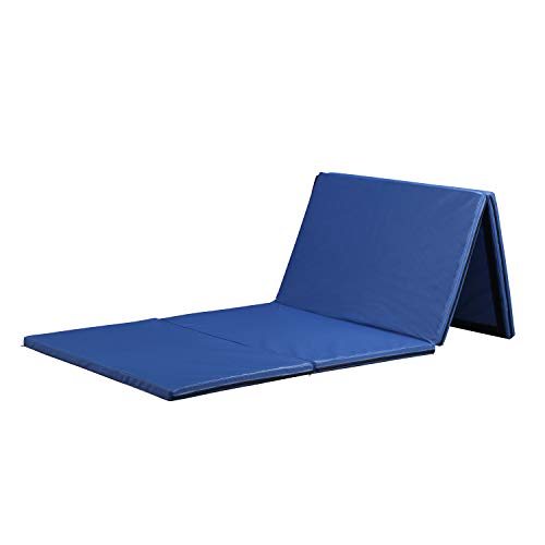 ZENOVA Gymnastics Mat 4'x10' Thick Large Folding Tumbling Gym Panel Crash Mats with Handles Women Home Gym Fitness (Pure Blue) - Thumbnail 5
