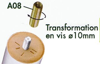pieds de lit vis 10mm