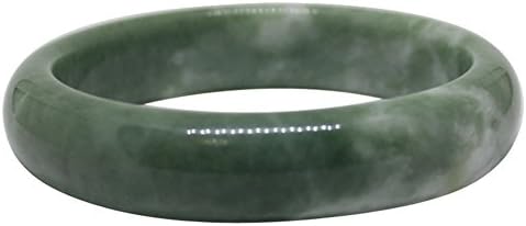 Polished Real Chinese Natural Light Green Gemstone Bangle Bracelet 60mm to 62mm (Large)