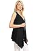 WSK1071 Womens Lightweight Sleeveless Draped Open Cardigan XXXL Black