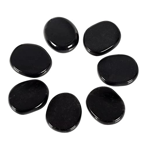 Natural Crystal Reiki Healing Quartz Mini Palm Thumb Worry Stone (Set of 2)(Black Obsidian)