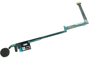 YESUN Home Button with Flex Cable Ribbon Assembly for IPad 5 2017 9.7 Inch/for Ipad 6 2018 9.7 Inch A1822 A1823 A1893 A1954 Return Menu Button Replacement Parts (Black)