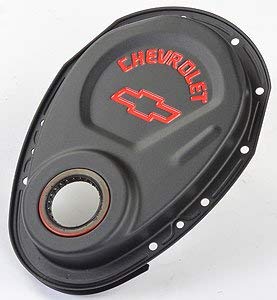 Proform 141-758 Black Crinkle Engine Dress-Up Kit with Red Chevrolet/Bowtie Logo for Small Block Chevy