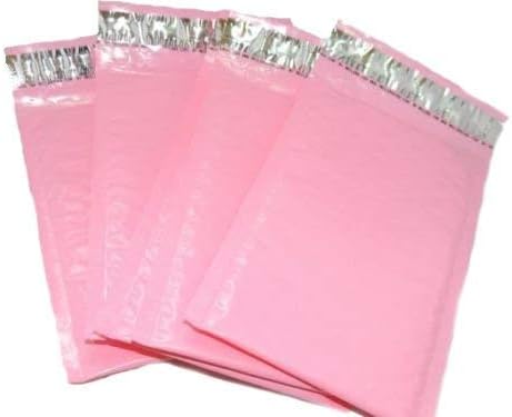 Zass Mailers Padded Envelopes 25 Pack - Pastel Pink #5 10.5’’ x 16’’ Inch – Water Resistant Poly Bubble Mailers – Heavy Duty, Padded Shipping Envelopes – Self-Sealing - Wide Range of Colors
