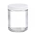 Wheaton W216905 Clear Glass 8oz Straight Sided Jar, with 70-400 White Polypropylene Poly-Vinyl Lined Screw Cap (Case of 12)