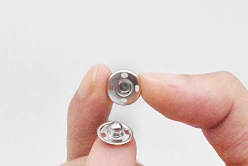 image for TommoT 100 Sets Sew-on Snap Buttons Metal Snaps Fasteners Press Studs 