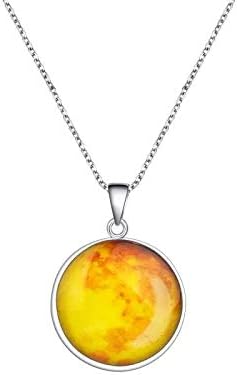 Rack Jack Handmade Moon Glow in The Dark Necklace Glass Dome Lunar Eclipse Pendant Locket for Girls, Women, Unisex Jewellery