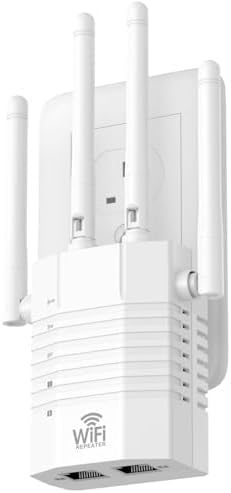 Photo 1 of 1200Mbps WiFi Extender, WiFi Extender Signal Booster for Home - WiFi Repeater, Internet Extender WiFi Booster, 12880 Sq Ft Reach, 105 - Device Support