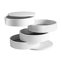 Ankepwj Jewelry Storage Box Tower Case, 360 Degree Rotating Jewelry Storage Box 4 Layers Jewelry Organizer Holder for Necklace Bracelet Ring Earring Small Items Container Case