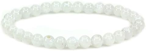 CHENYUE Gem Semi Precious Gemstone 6mm Round Beads Stretch Bracelet 7 Inch