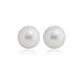 Ladies Earring Silver Tone Center CZ and Pearl Mia Sarine