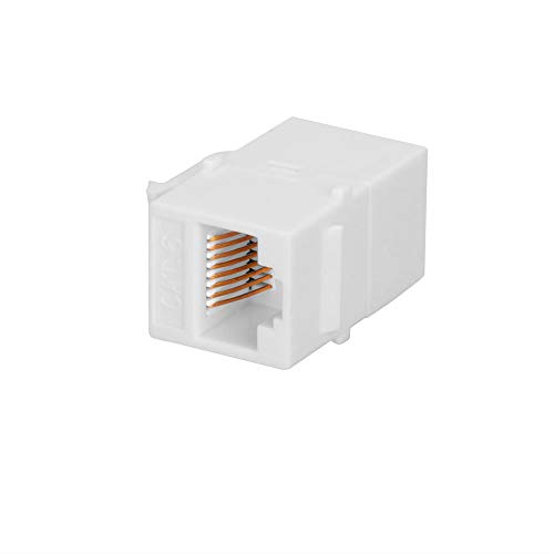 BATIGE 5-Pack CAT6 RJ45 Keystone Jack Female Coupler Insert Snap-in Connector Socket Adapter Port for Wall Plate Outlet Panel - White - Thumbnail 2