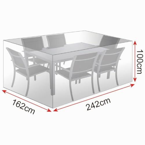 WOLTU Garden Furniture Protective Cover, PE Furniture Set Cover, Waterproof, Anti-UV, Dustproof and Windproof, 242 x 162 x 100 cm