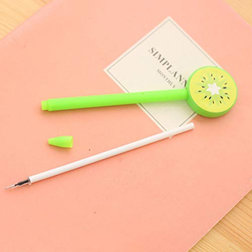 Compact Size Cute Fruit Lollipop Gel Pens Kawaii Student Stationery Pen Office Supplies School Writing Signature Plastic Pens - Green Kiwifruit - Thumbnail 7