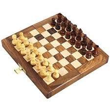 HERRY SHOP Premium Staunton Folding Wooden Magnetic Chess Set, 7 X 7-inch