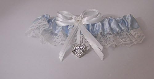 Wedding Ceremony Party Reception Fireman Firefighter Rhinestone Garter Blue