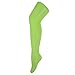 HDE Girl's Stockings Microfiber Opaque Footed Kids Tights (Lime Green, Small)