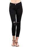 Ripped Distressed Cropped Stretch Skinny Denim Mid rise Ankle Jeans