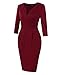 HiQueen Stylish Women Casual Short Sleeve High Waist Bodycon Party Dress (Burgundy M)