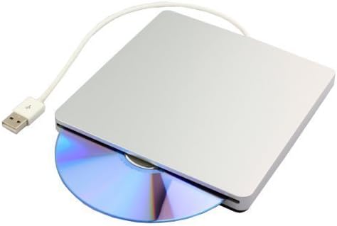 Emmako DVD Drive USB 3.0 External CD Drive Ultra Slim Portable DVD-RW CD-RW Burner super Drive For Mac, Macbook Pro Air iMAC , Laptops, Desktops, Notebooks Silvery