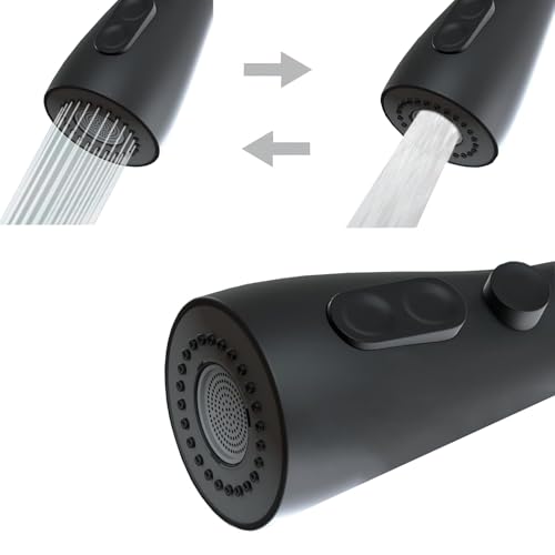 Actualizado Grifo de Cocina de Acero Inoxidable - 1 Mezcladora para Fregadero + 1 Cepillo de Limpieza +1 Paño Limpieza + Otros Accesorios, Grifo Llaves para Fregadero de Cocina Llave Mezcladora Negro