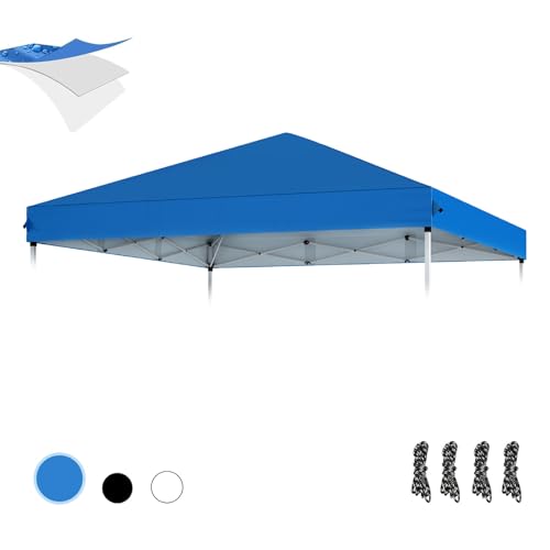 Photo 1 of 10×10 Canopy Replacement Top, Pop Up Canopy Replacement Tent Cover for Straight Leg Frame, Waterproof Canopy Top Cover for Garden Patio Camping (Top Only)(Blue)