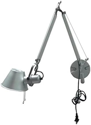 Silver European contemporary household aluminum contracted sitting room the bedroom of led lamp of the head of a bed long arm a straw hat girl wall lamp