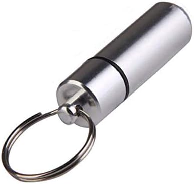 lujiaoshout 1 Pc Aluminium Money Pill Holder Keyring Keychain Waterproof Creative Keychain Random Color