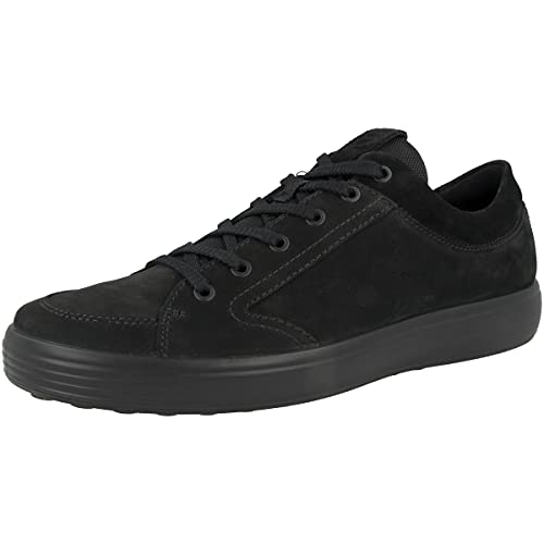 ECCO Men's Soft Tie Sneaker, Black/Black/Black, in