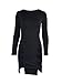 TOB Women's Sexy Summer Bodycon Long sleeves Lace up Mini Club Dress Black L